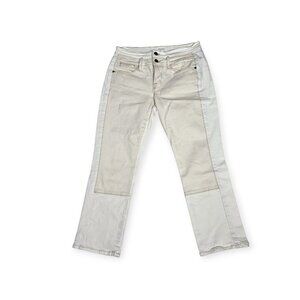 FRAME Le High Straight Raw Edge Jeans Vintage White Denim Size 29